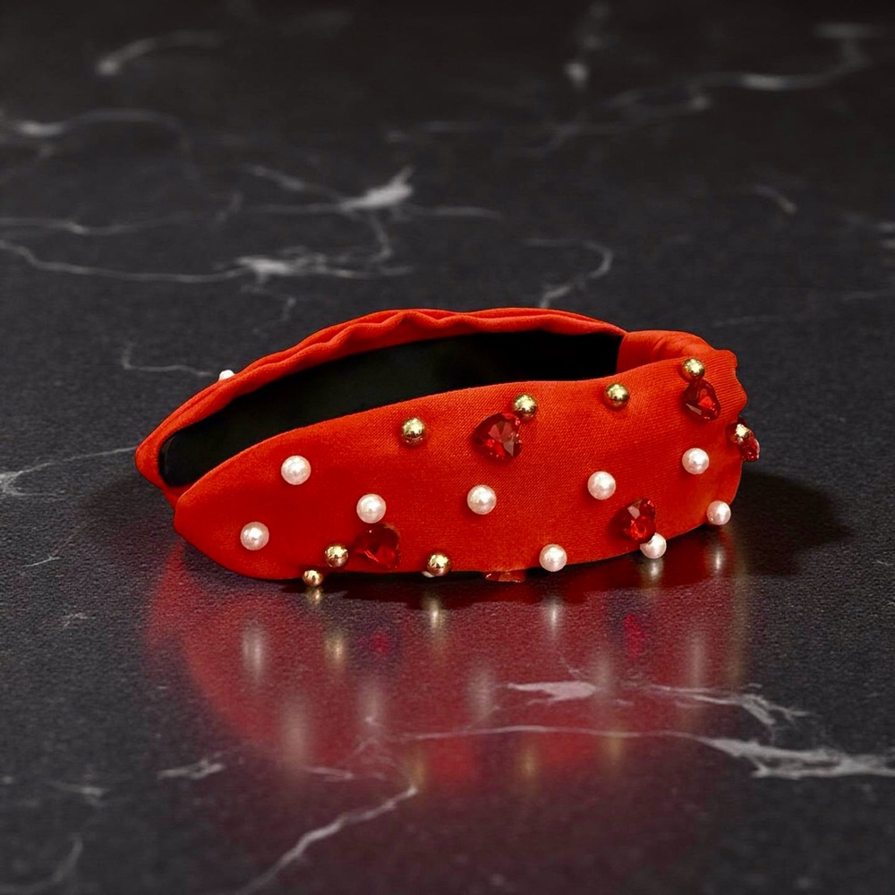 ❤️ Red Jeweled Heart Valentine’s Headband